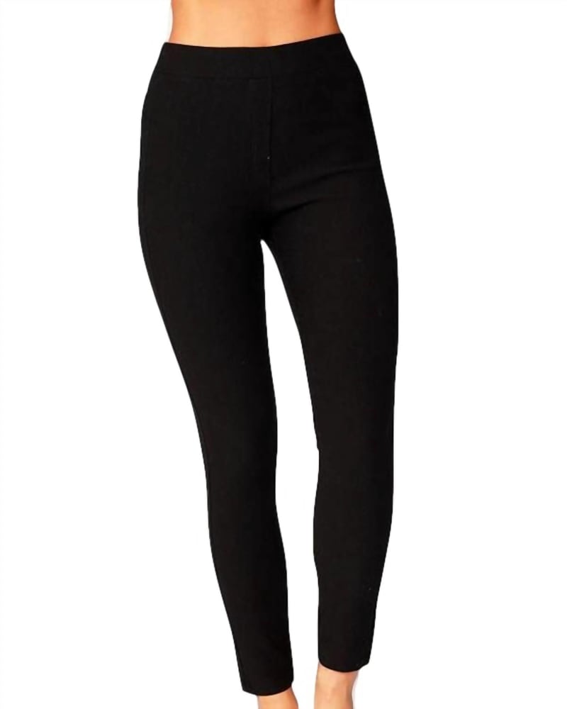 Front of a model wearing a size LG Pocket Pant In Black in Black by ANGEL. | dia_product_style_image_id:358947